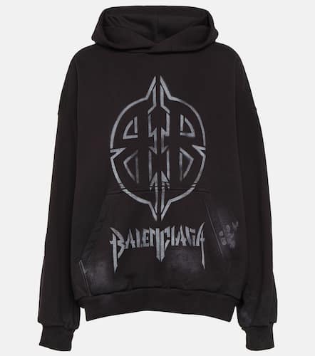 Metal BB cotton fleece hoodie - Balenciaga - Modalova