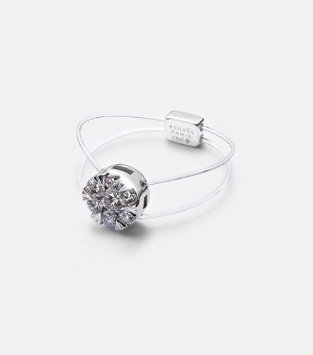 Floating 18kt white gold ring with diamond - Persee - Modalova