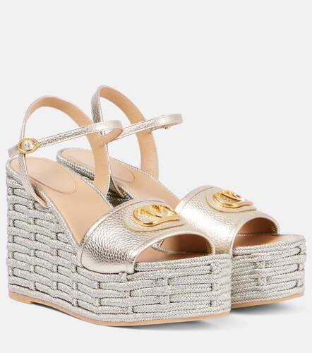 VLogo leather wedge sandals - Valentino Garavani - Modalova