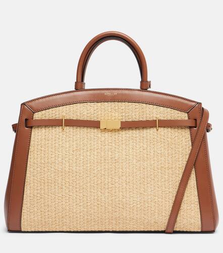 Hudson leather-trimmed raffia tote bag - DeMellier - Modalova