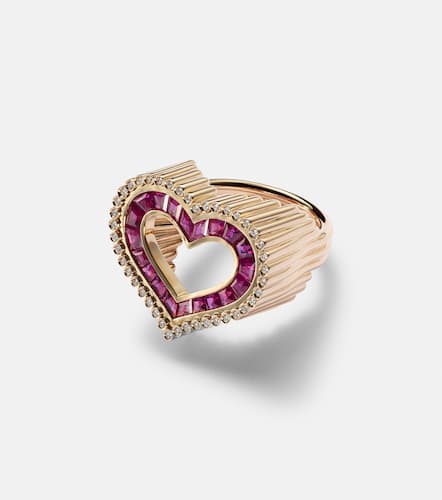 Love 18kt ring with diamonds and rubies - Marie Lichtenberg - Modalova
