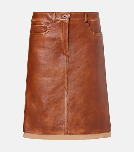 Miu Miu Leather midi skirt - Miu Miu - Modalova