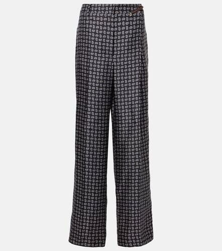 Pantaloni regular in twill di seta - Prada - Modalova