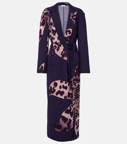 Printed embellished wrap dress - Dries Van Noten - Modalova
