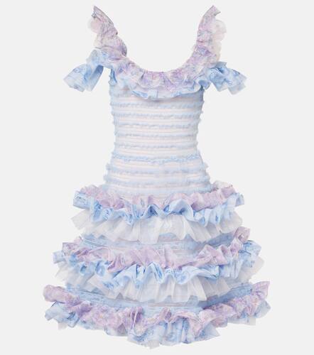Printed smocked ruffled minidress - Susan Fang - Modalova