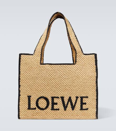 Slit Tote Large raffia tote bag - Loewe - Modalova