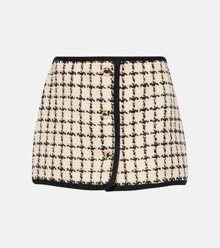 Checked wool-blend bouclÃ© miniskirt - Miu Miu - Modalova