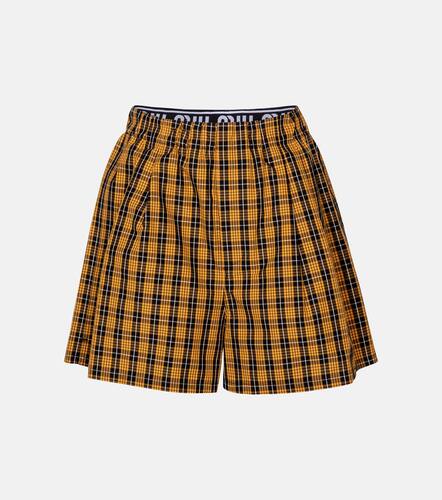 Miu Miu Checked cotton shorts - Miu Miu - Modalova