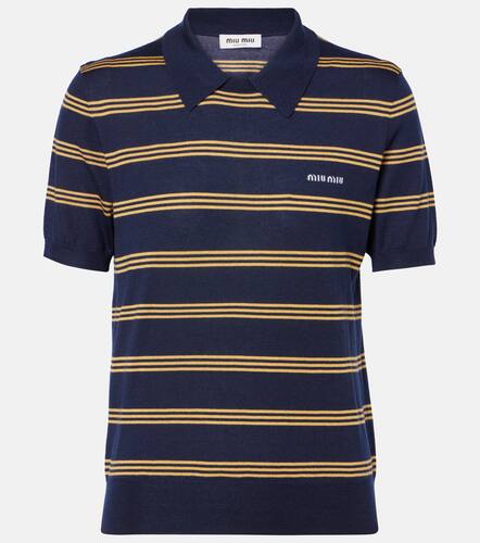 Polo in maglia di cashmere e seta - Miu Miu - Modalova