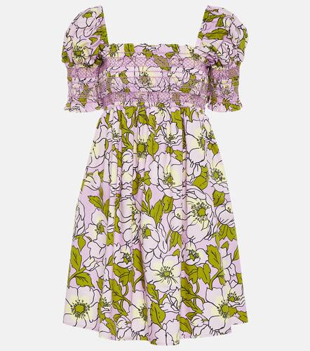 Floral smocked cotton minidress - Tory Burch - Modalova