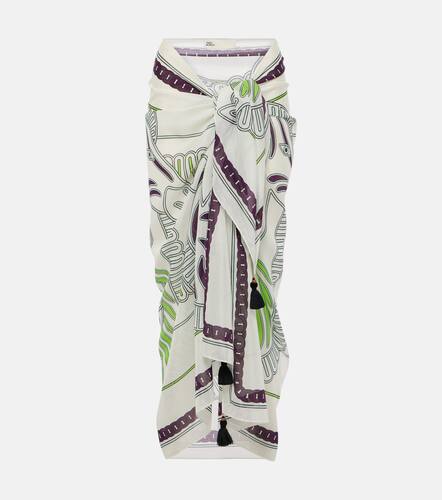 Printed cotton and silk beach cover-up - Tory Burch - Modalova