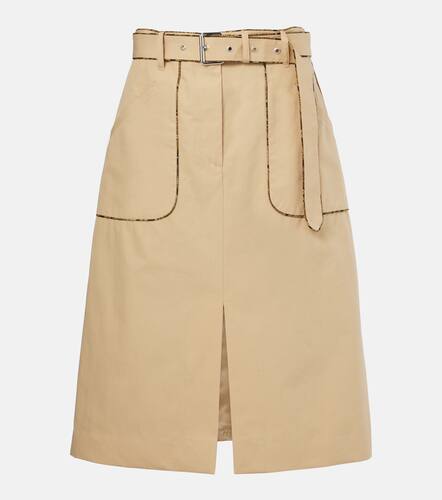 Belted cotton poplin midi skirt - Dries Van Noten - Modalova