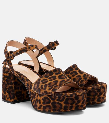 Leopard-print leather platform sandals - Gianvito Rossi - Modalova