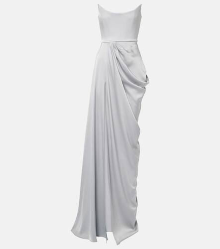 Draped satin crepe bustier gown - Alex Perry - Modalova