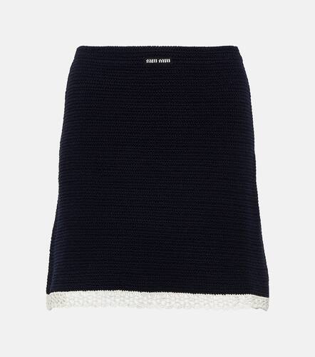 Minigonna in crochet di misto cotone - Miu Miu - Modalova