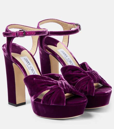 Sandales Heloise 120  plateau en velours - Jimmy Choo - Modalova