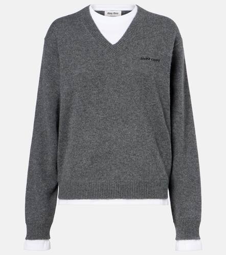 Pullover in cashmere a strati - Miu Miu - Modalova