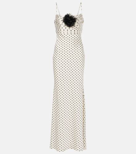 Robe longue en satin  pois - Self-Portrait - Modalova