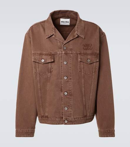 Miu Miu Logo denim jacket - Miu Miu - Modalova