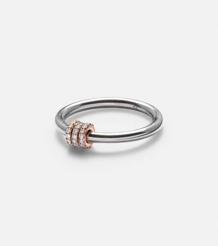 Sirius sterling silver and 18kt gold ring with diamonds - Spinelli Kilcollin - Modalova
