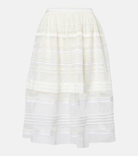 Gathered lace and tulle midi skirt - Xu Zhi - Modalova