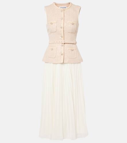 Sequined boucle chiffon midi dress - Self-Portrait - Modalova