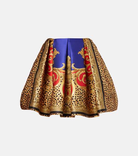 Pleated printed satin miniskirt - Versace - Modalova