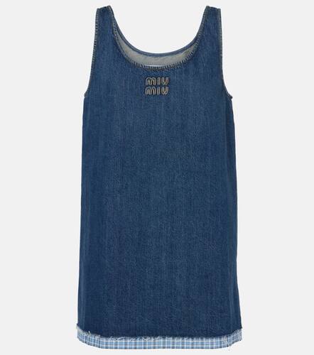 Miu Miu Logo denim minidress - Miu Miu - Modalova