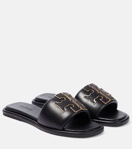 Tory Burch Double T leather slides - Tory Burch - Modalova