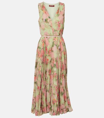 Floral plisse georgette midi dress - Max Mara - Modalova