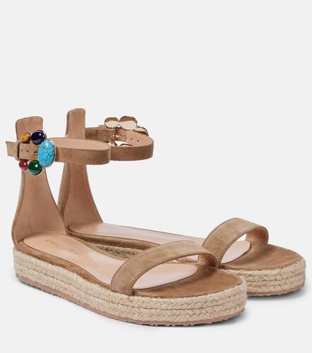 Embellished suede espadrille sandals - Gianvito Rossi - Modalova