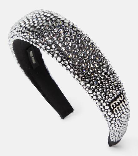 Logo crystal-embellished headband - Miu Miu - Modalova
