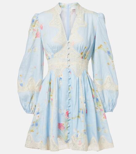 Vestido corto Lucky Lace de lino floral - Zimmermann - Modalova
