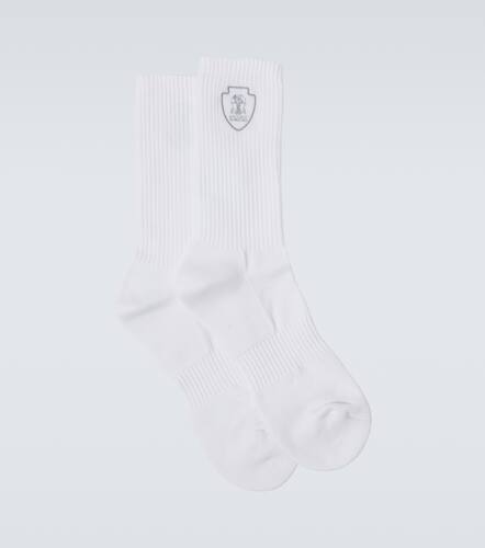 Chaussettes brodes en coton mlang - Brunello Cucinelli - Modalova