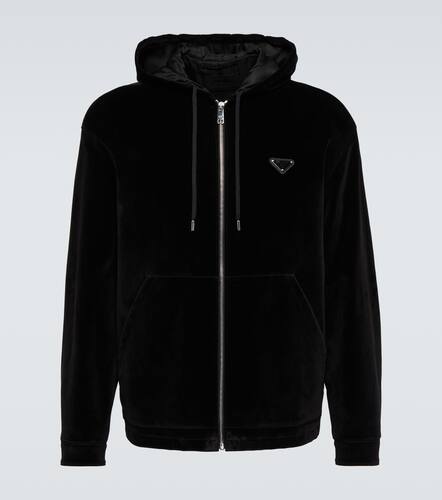 Sweat-shirt  capuche zipp en velours - Prada - Modalova