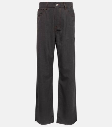 Mid-rise straight-leg wool pants - Miu Miu - Modalova