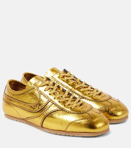 Metallic leather sneakers - Dries Van Noten - Modalova