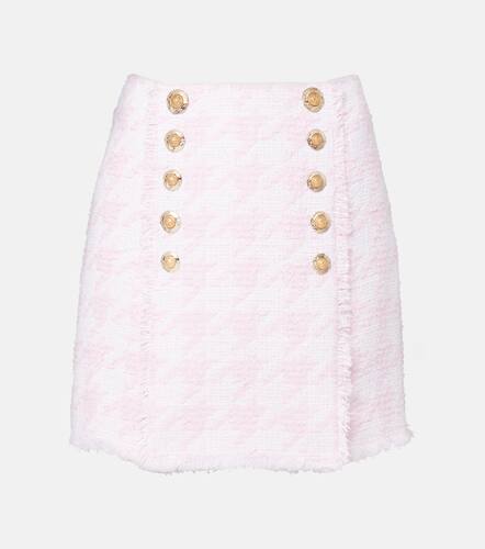 Houndstooth cotton-blend miniskirt - Balmain - Modalova