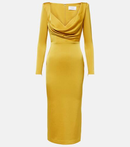 Draped satin crepe midi dress - Alex Perry - Modalova