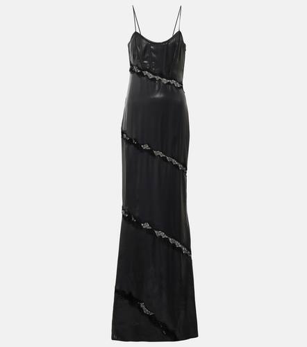 Lace-embroidered faux leather dress - Alessandra Rich - Modalova