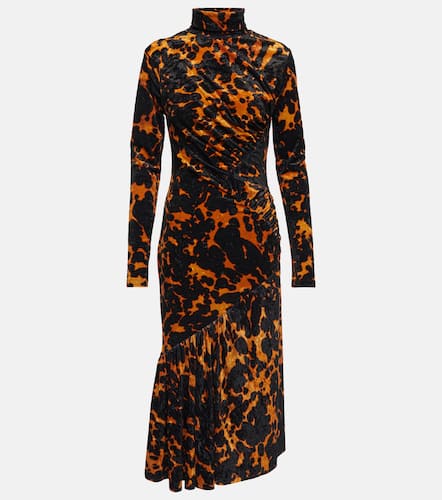 Abito midi in velluto stretch con stampa - Dries Van Noten - Modalova