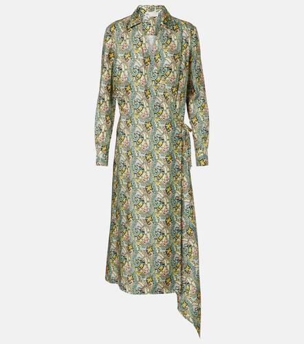 Paisley silk satin wrap dress - Tory Burch - Modalova