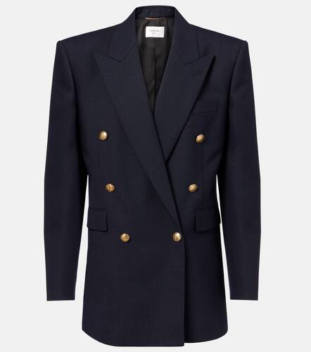 Double-breasted wool chine blazer - Saint Laurent - Modalova