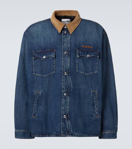 Daunenjacke aus Denim mit Cord - Miu Miu - Modalova