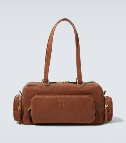 Miu Miu Pocket leather tote bag - Miu Miu - Modalova