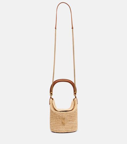 Gaby leather-trimmed raffia bucket bag - Saint Laurent - Modalova