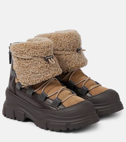 Bottines en daim et shearling - Brunello Cucinelli - Modalova