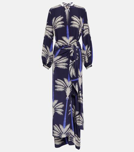 Embroidered printed silk wrap dress - Johanna Ortiz - Modalova