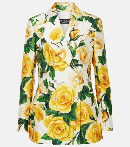 Veste Turlington en soie mlange  fleurs - Dolce&Gabbana - Modalova