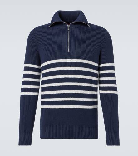 Striped cotton half-zip sweater - Brunello Cucinelli - Modalova